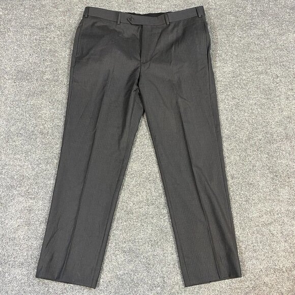 Brooks Brothers 1818 Regent Pants 40 x 27 Gray Wool Subtle Pinstripe - Picture 1 of 13